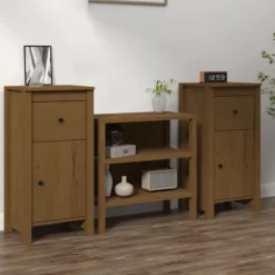 vidaXL Sideboards>Skänkar 2 st honungsbrun 40x35x80 cm massiv furu