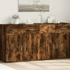 vidaXL Sideboards>Skänkar 2 st rökfärgad ek 79x38x80 cm konstruerat trä