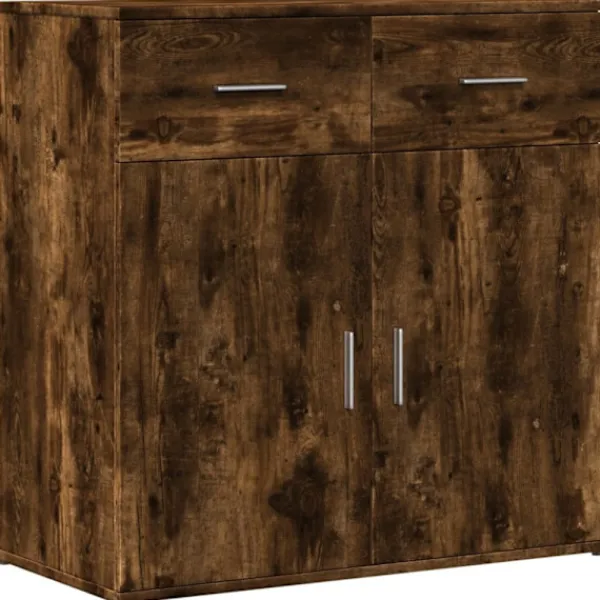 vidaXL Sideboards>Skänkar 2 st rökfärgad ek 79x38x80 cm konstruerat trä