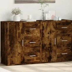 vidaXL Sideboards>Skänkar 2 st rökfärgad ek 60x31x70 cm konstruerat trä
