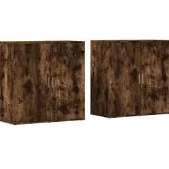 vidaXL Sideboards>Skänkar 2 st rökfärgad ek 79x38x80 cm konstruerat trä