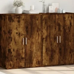 vidaXL Sideboards>Skänkar 2 st rökfärgad ek 60x31x84 cm konstruerat trä