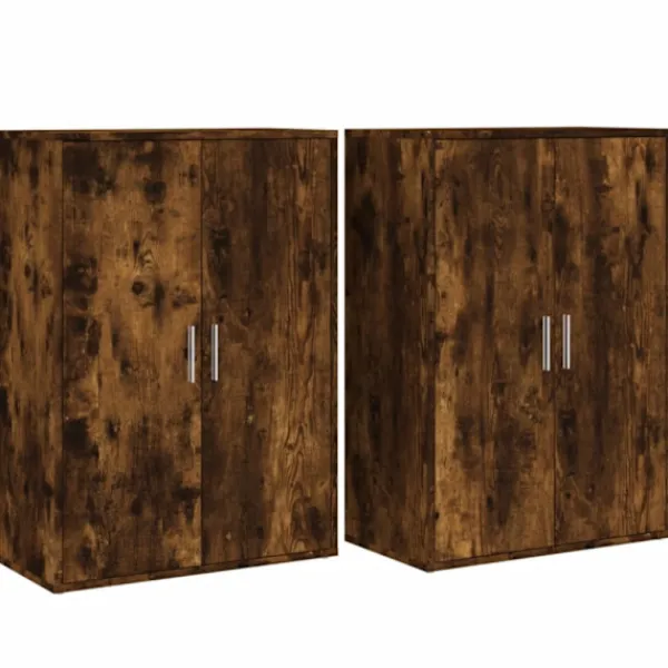 vidaXL Sideboards>Skänkar 2 st rökfärgad ek 60x31x84 cm konstruerat trä