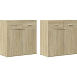 vidaXL Sideboards>Skänkar 2 st sonoma-ek 79x38x80 cm konstruerat trä