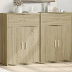 vidaXL Sideboards>Skänkar 2 st sonoma-ek 60x30x84 cm konstruerat trä