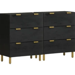 vidaXL Sideboards>Skänkar 2 st svart 60x33x75 cm konstruerat trä