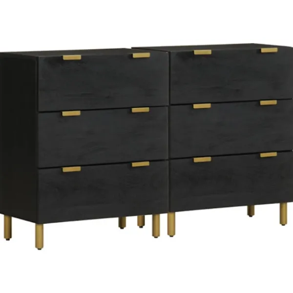 vidaXL Sideboards>Skänkar 2 st svart 60x33x75 cm konstruerat trä