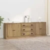 vidaXL Sideboards>Skåp 3 pcs Gammalt trä 70 x 35,5 x 67,5 cm Konstruerat trä