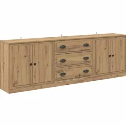 vidaXL Sideboards>Skåp 3 pcs Gammalt trä 70 x 35,5 x 67,5 cm Konstruerat trä