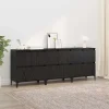 vidaXL Sideboards>Skåp 3 pcs Svart Ek 60 x 35 x 70 cm Konstruerat trä