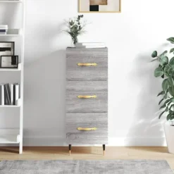 vidaXL Byråer>Skåp grå sonoma 34,5x34x90 cm konstruerat trä