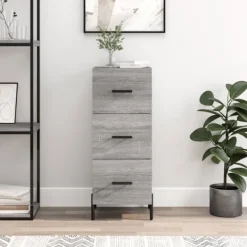 vidaXL Byråer>Skåp grå sonoma 34,5x34x90 cm konstruerat trä