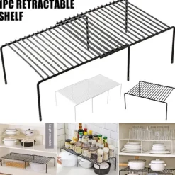 LBSS Hyllor>Skåp Hyllorganisatorer Stapelbar expanderbar set av 2 metall köksbänk metall hyllor