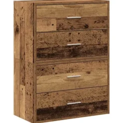 vidaXL Byråer>Skåp med 2 lådor 2 st gammalt trä 60x31x40 cm konstruerat trä