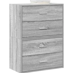 vidaXL Byråer>Skåp med 2 lådor 2 st grå sonoma 60x31x40 cm konstruerat trä