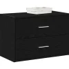 vidaXL Byråer>Skåp med 2 lådor svart ek 60x31x40 cm konstruerat trä