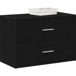 vidaXL Byråer>Skåp med 2 lådor svart ek 60x31x40 cm konstruerat trä