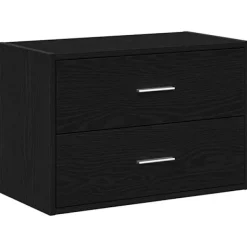 vidaXL Byråer>Skåp med 2 lådor svart ek 60x31x40 cm konstruerat trä