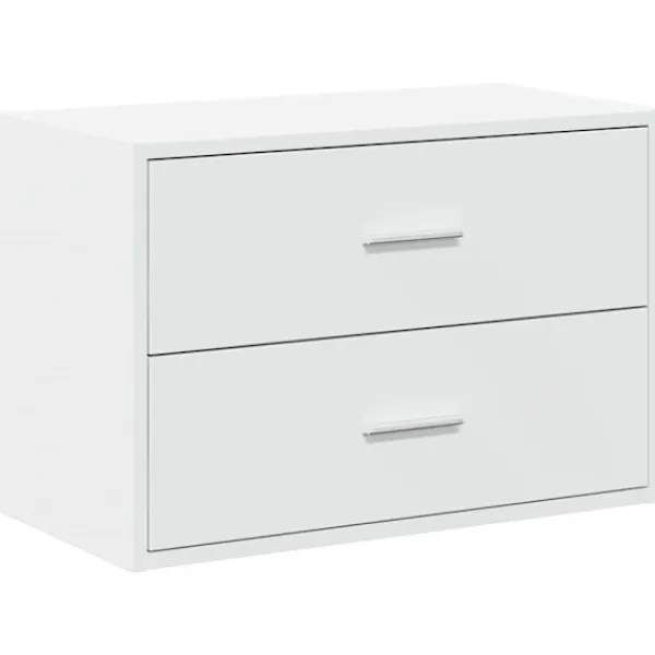 vidaXL Byråer>Skåp med 2 lådor vit 60x31x40 cm konstruerat trä