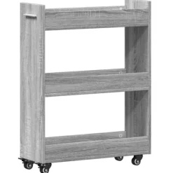 Köksö>Skåp med hjul, grå sonoma ek, 60x22x79 cm, konstruerat trä 500 500