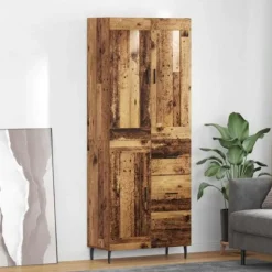 vidaXL Skåp>Skåp med låda 2 pcs Gammalt trä Konstruerat trä och glas