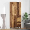 vidaXL Skåp>Skåp med låda 2 pcs Gammalt trä Konstruerat trä och glas