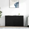 vidaXL Sideboards>Skåp med låda 2 pcs Svart Ek 60 x 30 x 70 cm Konstruerat trä