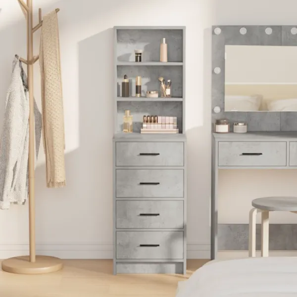 vidaXL Byråer>Skåp med låda Betonggrå 40 x 41 x 135 cm Konstruerat trä