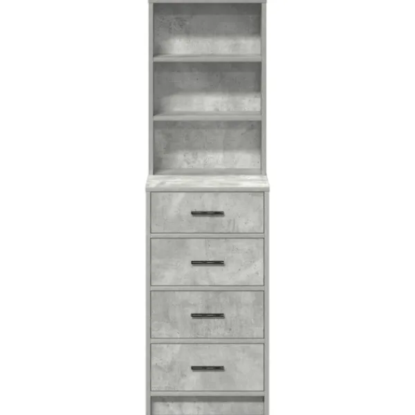 vidaXL Byråer>Skåp med låda Betonggrå 40 x 41 x 135 cm Konstruerat trä