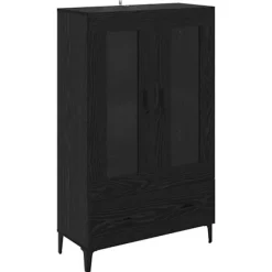 vidaXL Skåp>Skåp Svart Ek 70 x 31 x 115 cm Konstruerat trä och järn