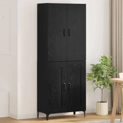vidaXL Skåp>Skåp Svart Ek 69,5 x 34 x 180 cm Konstruerat trä