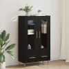 vidaXL Skåp>Skåp Svart Ek 69,5 x 31 x 115 cm Konstruerat trä och glas
