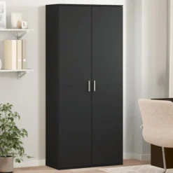 vidaXL Skåp>Skåp svart 80x35x180 cm konstruerat trä