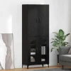 vidaXL Skåp>Skåp Väggmonterad Svart Ek 69,5 x 34 x 180 cm Konstruerat trä