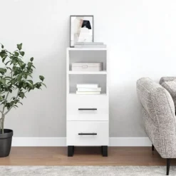 vidaXL Skåp>Skåp vit högglans 34,5x34x90 cm konstruerat trä