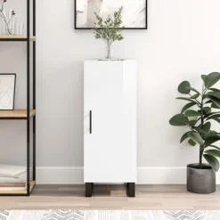 vidaXL Skåp>Skåp vit högglans 34,5x34x90 cm konstruerat trä