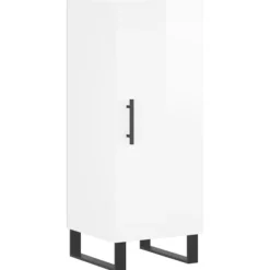 vidaXL Skåp>Skåp vit högglans 34,5x34x90 cm konstruerat trä