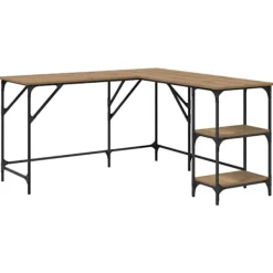 vidaXL Kontorsmöbler>Skrivbord Artisan Ek 139 x 139 x 75 cm Konstruerat trä