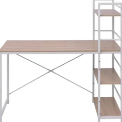 vidaXL Kontorsmöbler>Skrivbord med bokhylla 4 hyllor ek