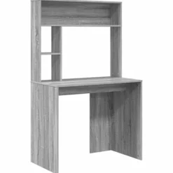 vidaXL Kontorsmöbler>Skrivbord med hylla Grå Sonoma 91 x 50 x 149 cm Konstruerat trä