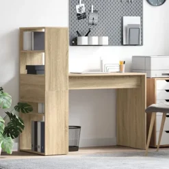 vidaXL Kontorsmöbler>Skrivbord med hylla Sonoma-ek 113 x 54 x 120 cm Konstruerat trä