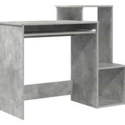 vidaXL Kontorsmöbler>Skrivbord med låda Betonggrå 106 x 41 x 88.5 cm Konstruerat trä