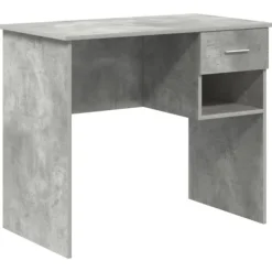 vidaXL Kontorsmöbler>Skrivbord med låda Betonggrå 90 x 49 x 75 cm Konstruerat trä