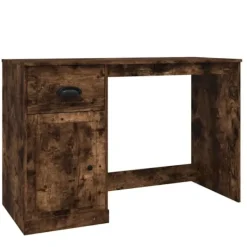 vidaXL Kontorsmöbler>Skrivbord med låda rökfärgad ek 115x50x75 cm konstruerat trä