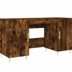 vidaXL Kontorsmöbler>Skrivbord rökfärgad ek 140x50x75 cm konstruerat trä