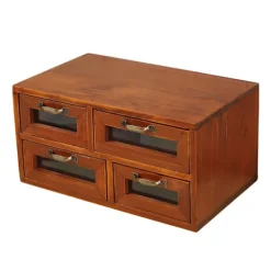 unbranded Byråer>Skrivbordsorganisatörer i massivt trä, 2-lagers behållare för hem- och kontorsbruk