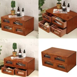 unbranded Byråer>Skrivbordsorganisatörer i massivt trä, 2-lagers behållare för hem- och kontorsbruk