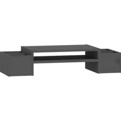 vidaXL Kontorsmöbler>Skärmställ grå 70x27,5x15 cm massiv furu