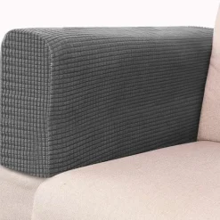 Soffor>Skydd för soffa armstöd, soffskydd, halkfria premium stretchbara överdrag (Mörkgrå)