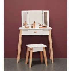 BYASTRUP Sminkbord>Sminkbord för barn - - - justerbar spegel - förvaringslåda